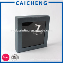 Caja de papel del cartón negro del fabricante de China con la ventana del PVC